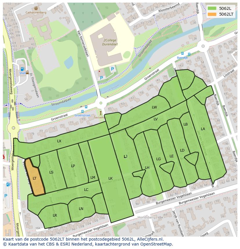 Afbeelding van het postcodegebied 5062 LT op de kaart.