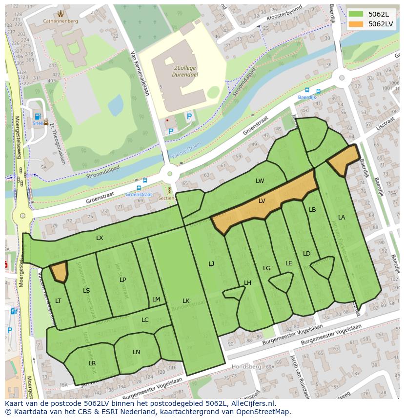 Afbeelding van het postcodegebied 5062 LV op de kaart.