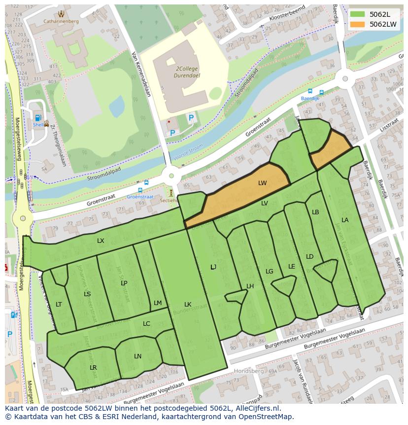Afbeelding van het postcodegebied 5062 LW op de kaart.