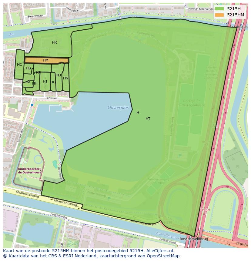 Afbeelding van het postcodegebied 5215 HM op de kaart.