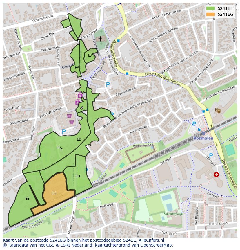 Afbeelding van het postcodegebied 5241 EG op de kaart.