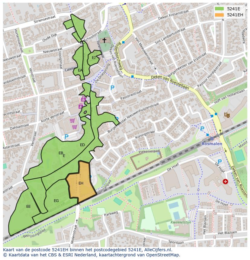 Afbeelding van het postcodegebied 5241 EH op de kaart.