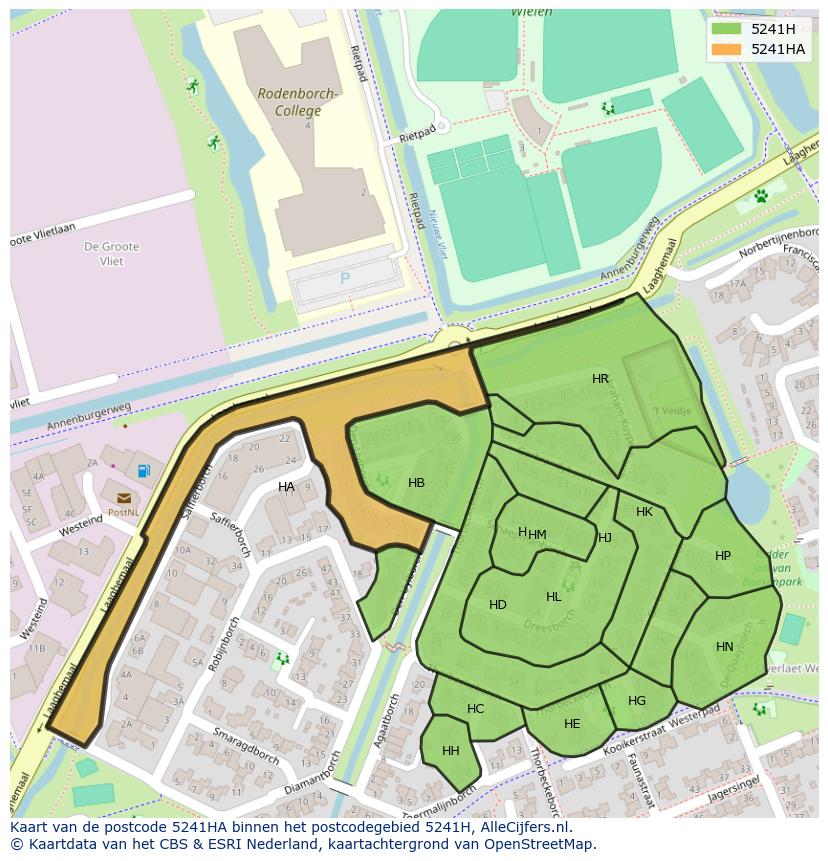 Afbeelding van het postcodegebied 5241 HA op de kaart.