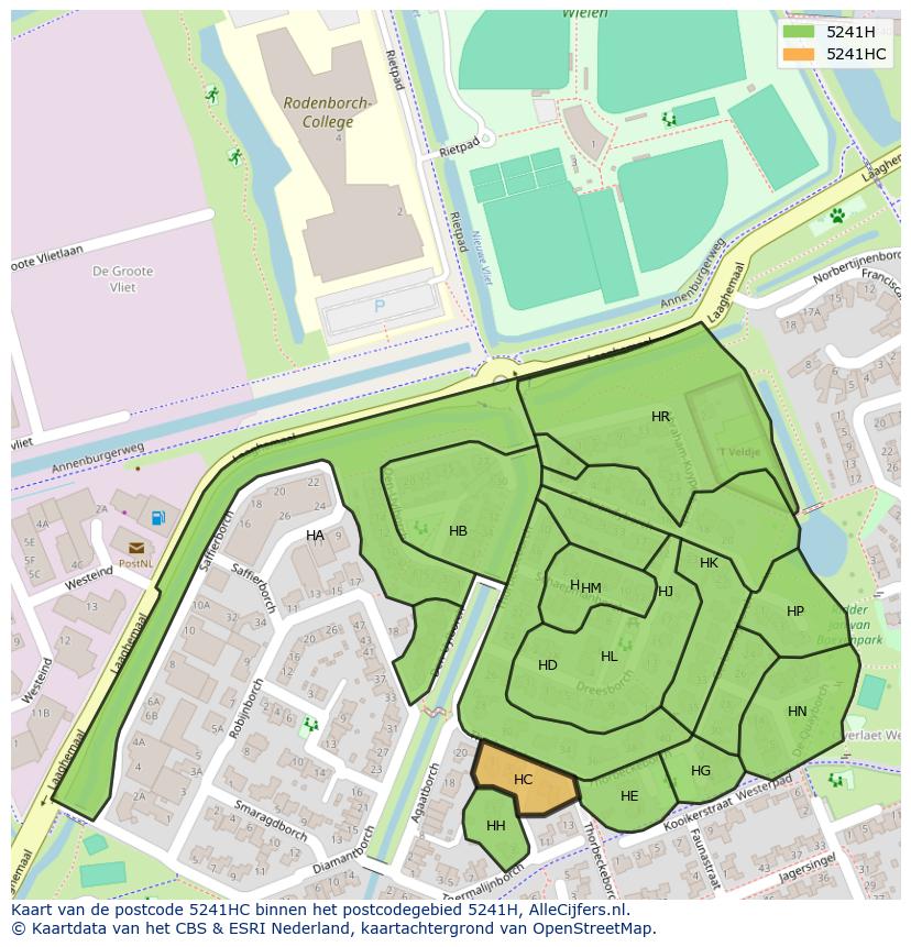 Afbeelding van het postcodegebied 5241 HC op de kaart.