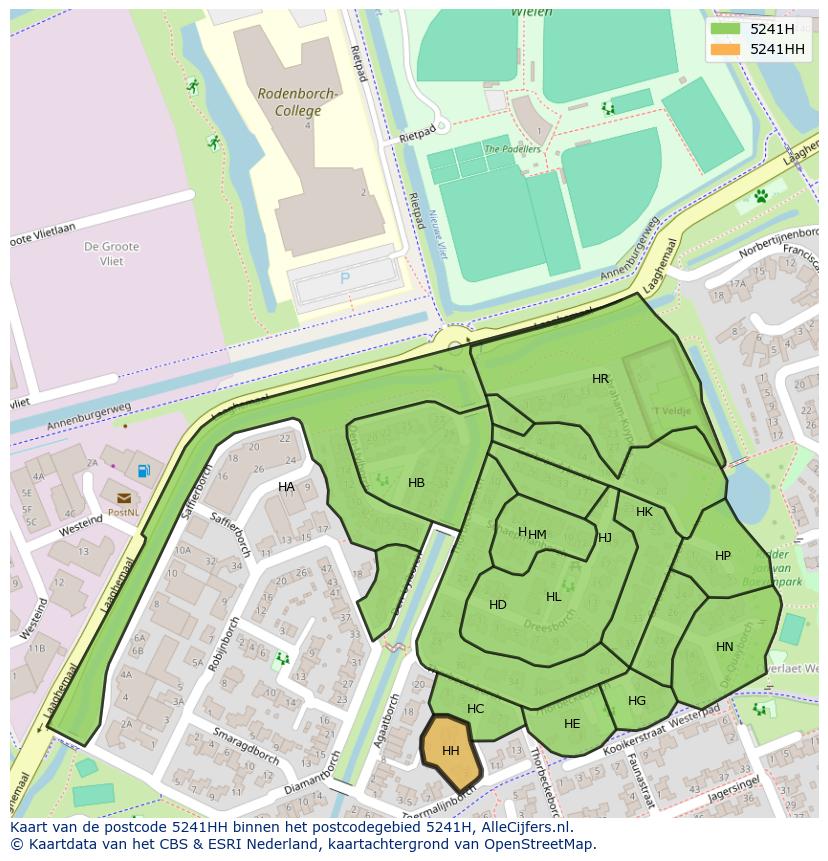 Afbeelding van het postcodegebied 5241 HH op de kaart.