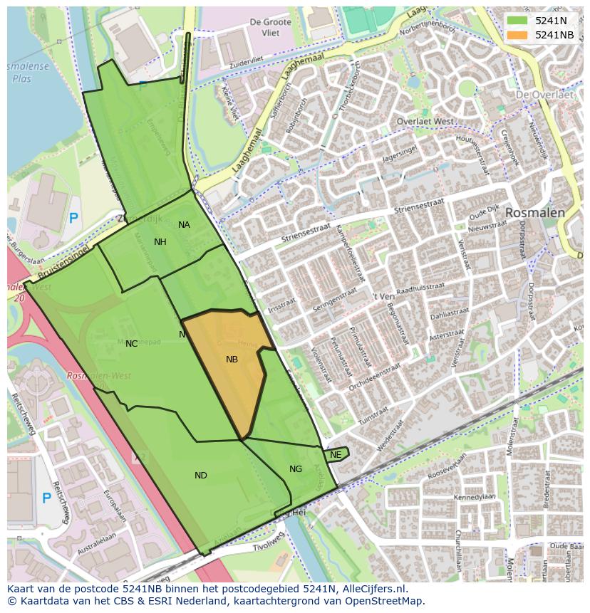 Afbeelding van het postcodegebied 5241 NB op de kaart.