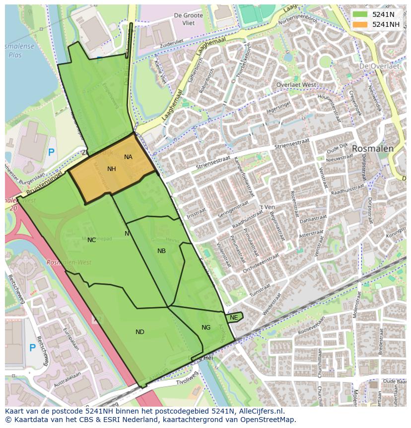 Afbeelding van het postcodegebied 5241 NH op de kaart.