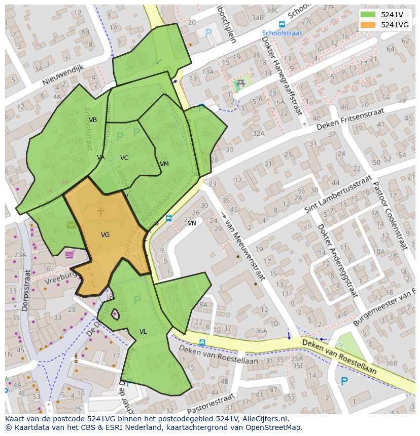 Afbeelding van het postcodegebied 5241 VG op de kaart.
