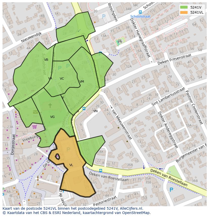Afbeelding van het postcodegebied 5241 VL op de kaart.