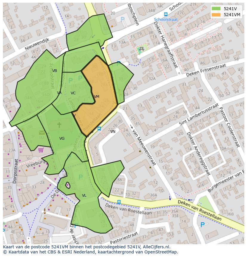 Afbeelding van het postcodegebied 5241 VM op de kaart.