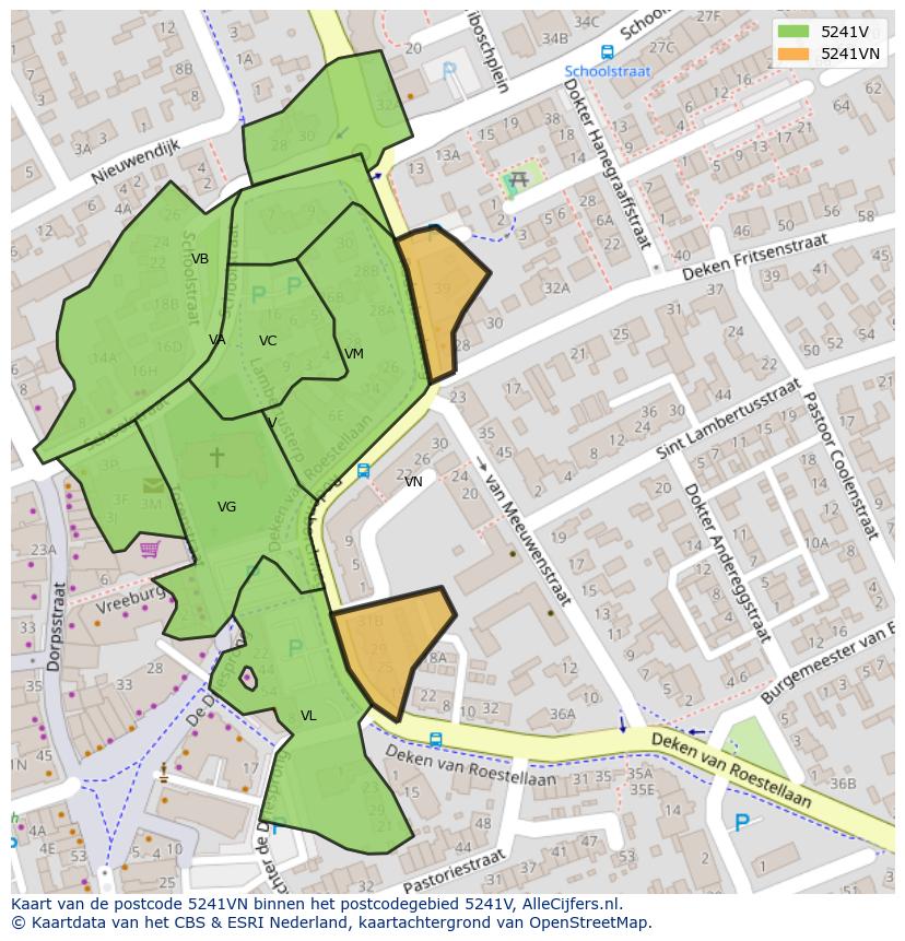 Afbeelding van het postcodegebied 5241 VN op de kaart.
