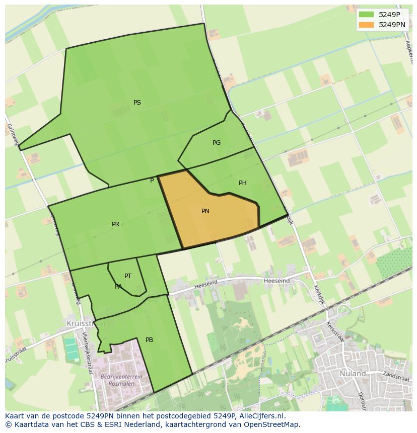 Afbeelding van het postcodegebied 5249 PN op de kaart.