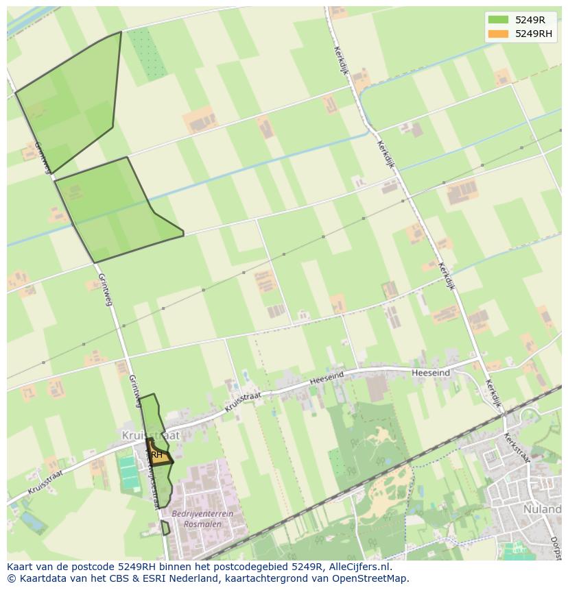Afbeelding van het postcodegebied 5249 RH op de kaart.