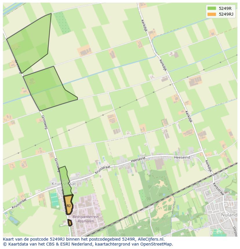 Afbeelding van het postcodegebied 5249 RJ op de kaart.