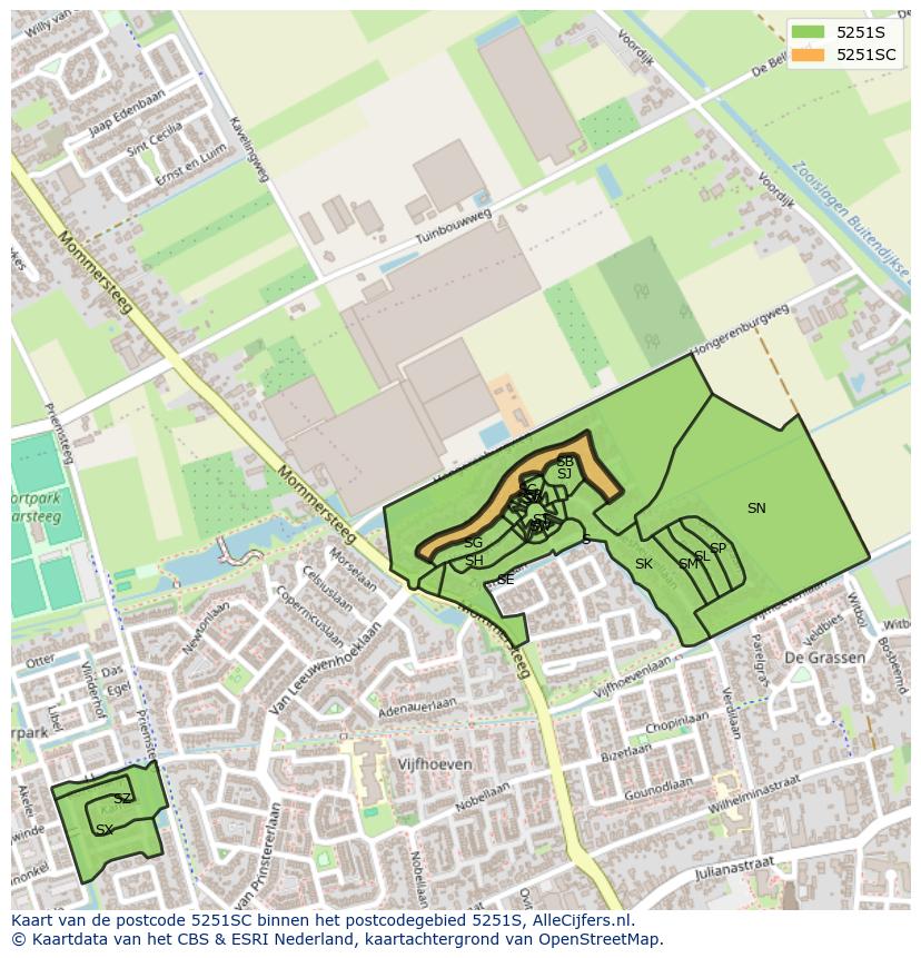 Afbeelding van het postcodegebied 5251 SC op de kaart.