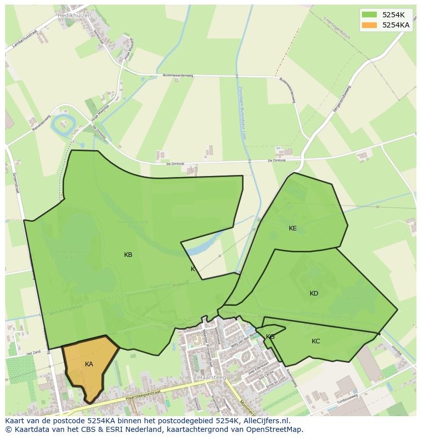 Afbeelding van het postcodegebied 5254 KA op de kaart.