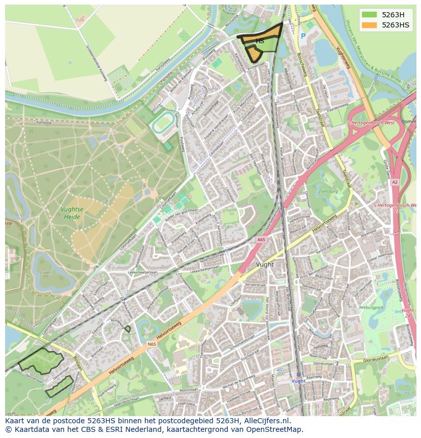 Afbeelding van het postcodegebied 5263 HS op de kaart.