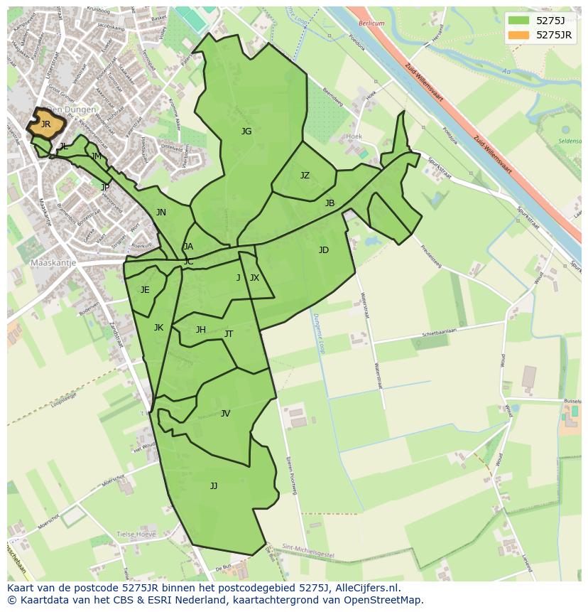 Afbeelding van het postcodegebied 5275 JR op de kaart.