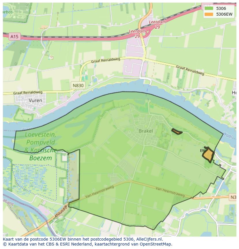 Afbeelding van het postcodegebied 5306 EW op de kaart.