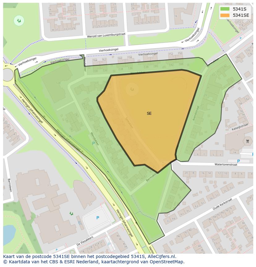 Afbeelding van het postcodegebied 5341 SE op de kaart.