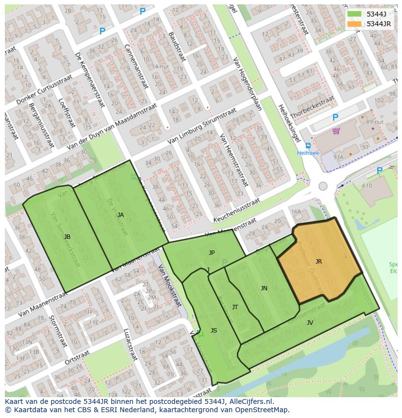 Afbeelding van het postcodegebied 5344 JR op de kaart.