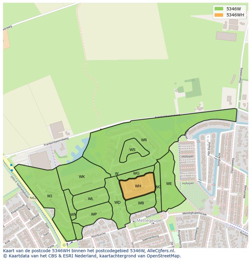 Afbeelding van het postcodegebied 5346 WH op de kaart.