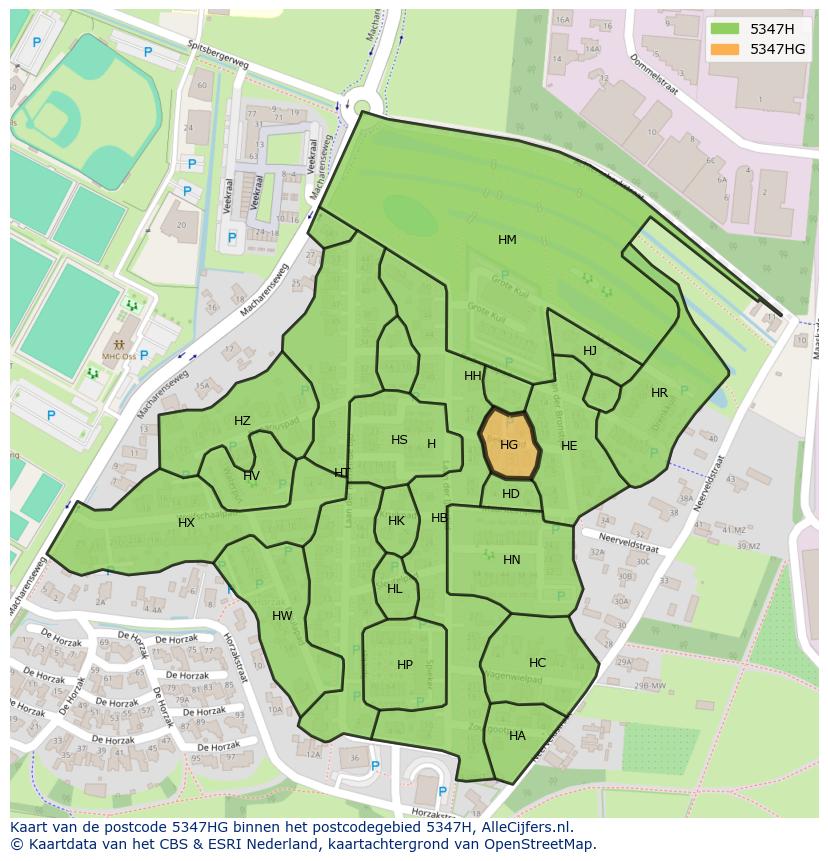 Afbeelding van het postcodegebied 5347 HG op de kaart.