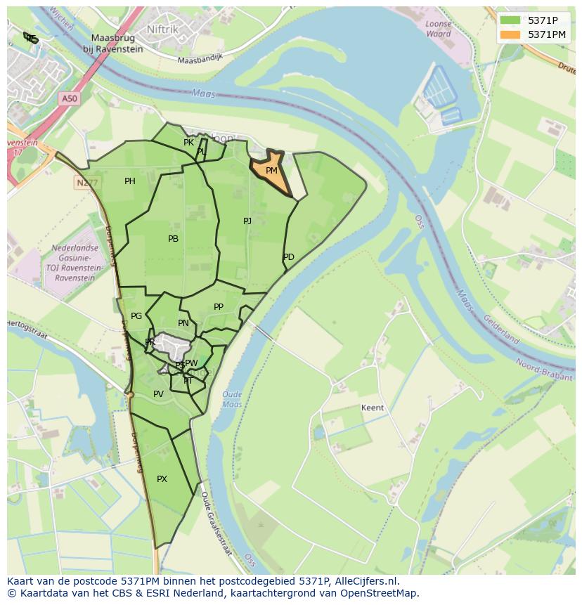 Afbeelding van het postcodegebied 5371 PM op de kaart.