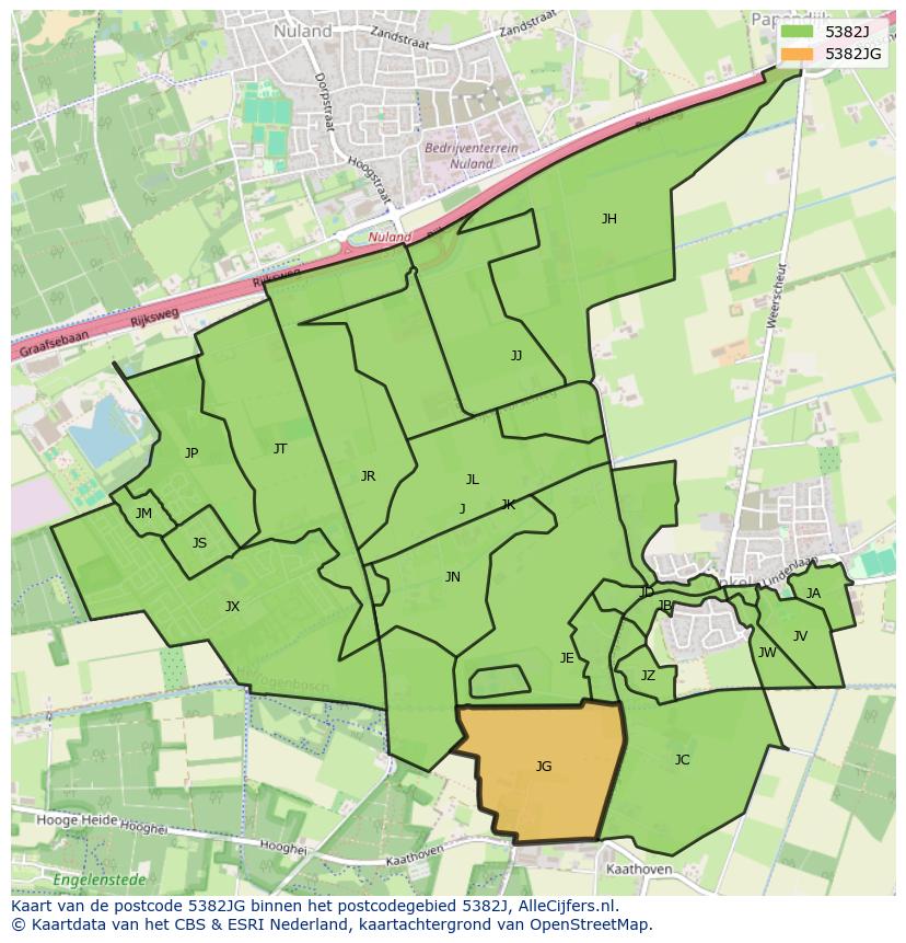 Afbeelding van het postcodegebied 5382 JG op de kaart.