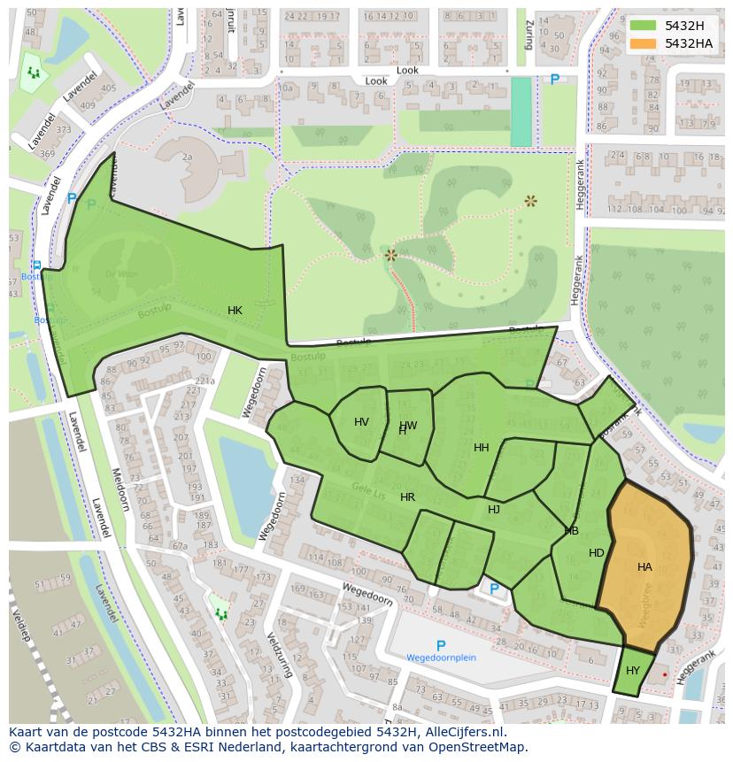 Afbeelding van het postcodegebied 5432 HA op de kaart.