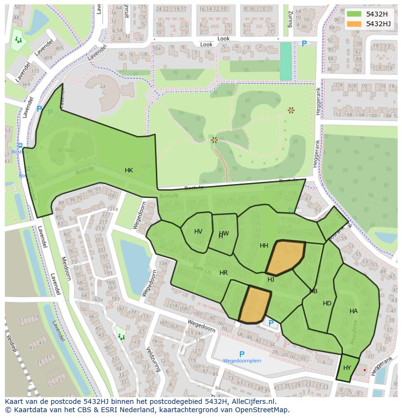 Afbeelding van het postcodegebied 5432 HJ op de kaart.
