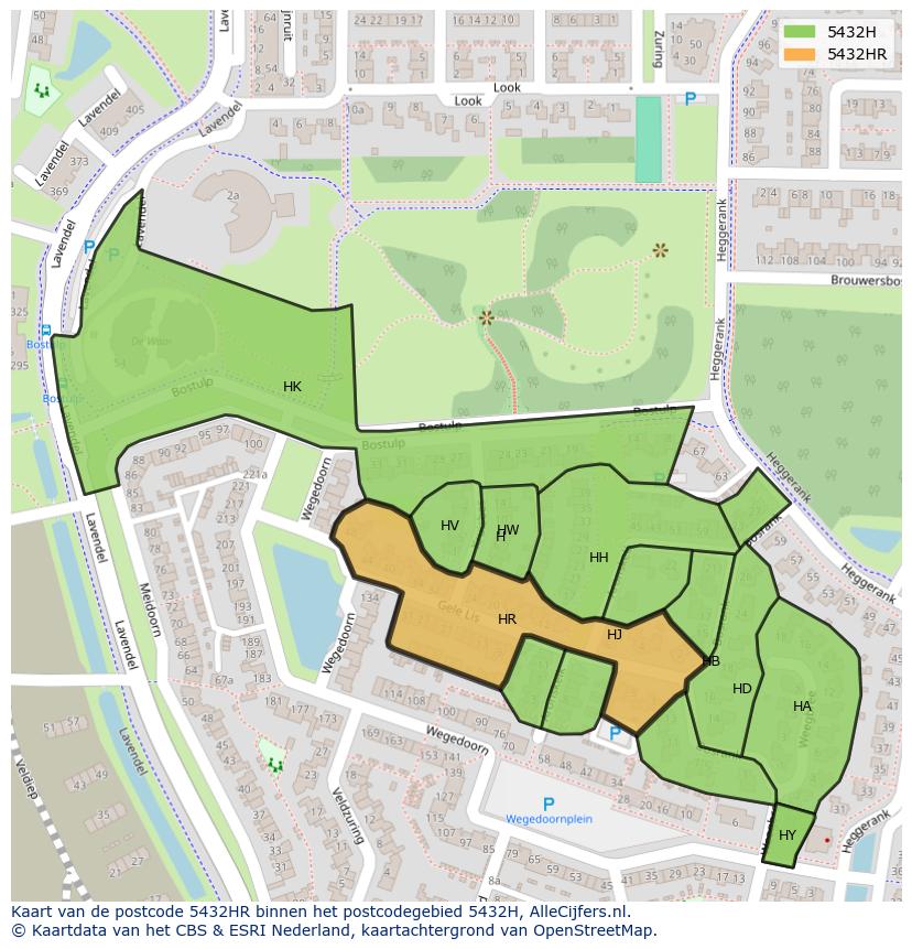 Afbeelding van het postcodegebied 5432 HR op de kaart.