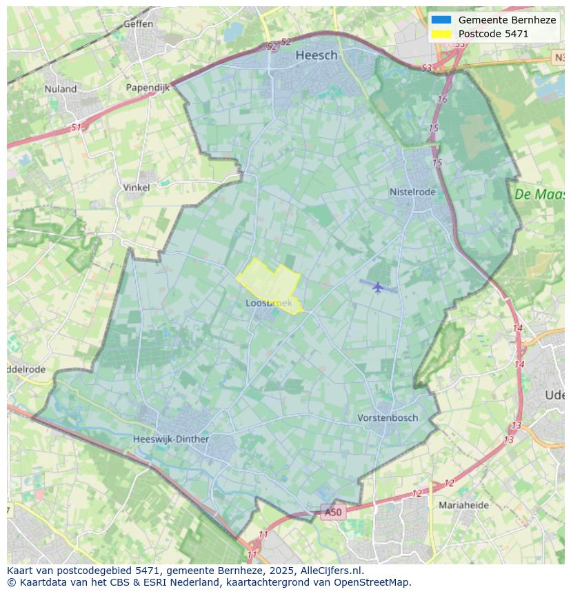 Afbeelding van het postcodegebied 5471 op de kaart.