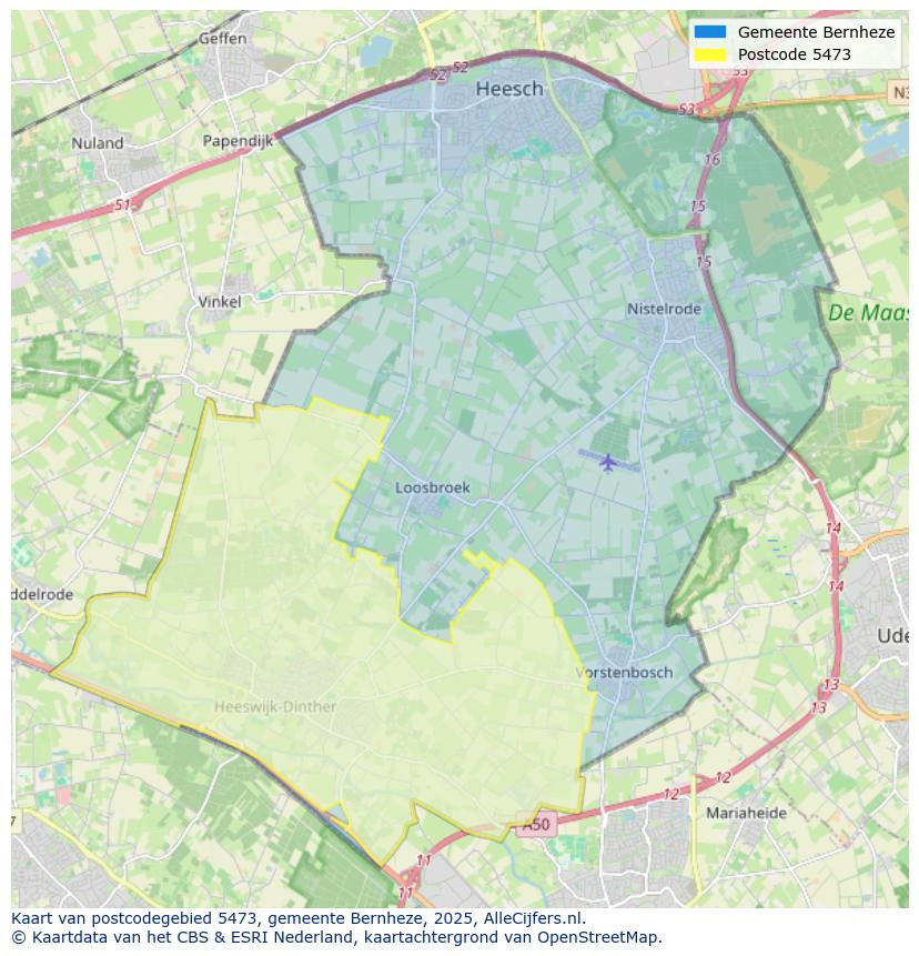 Afbeelding van het postcodegebied 5473 op de kaart.