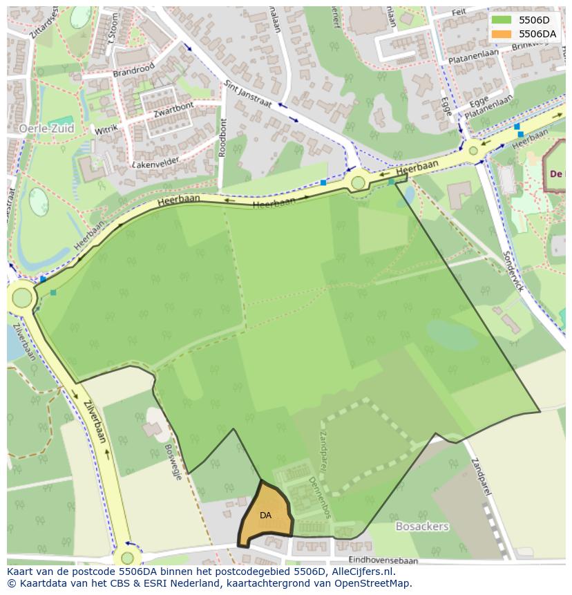 Afbeelding van het postcodegebied 5506 DA op de kaart.