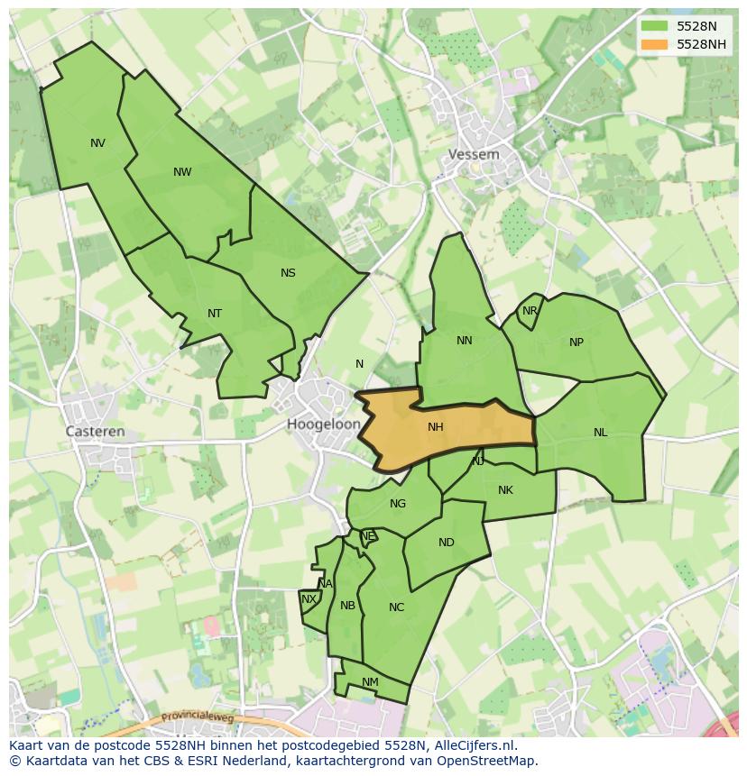 Afbeelding van het postcodegebied 5528 NH op de kaart.