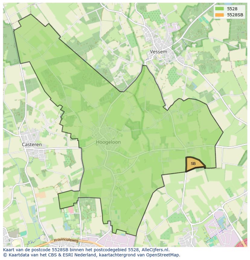 Afbeelding van het postcodegebied 5528 SB op de kaart.