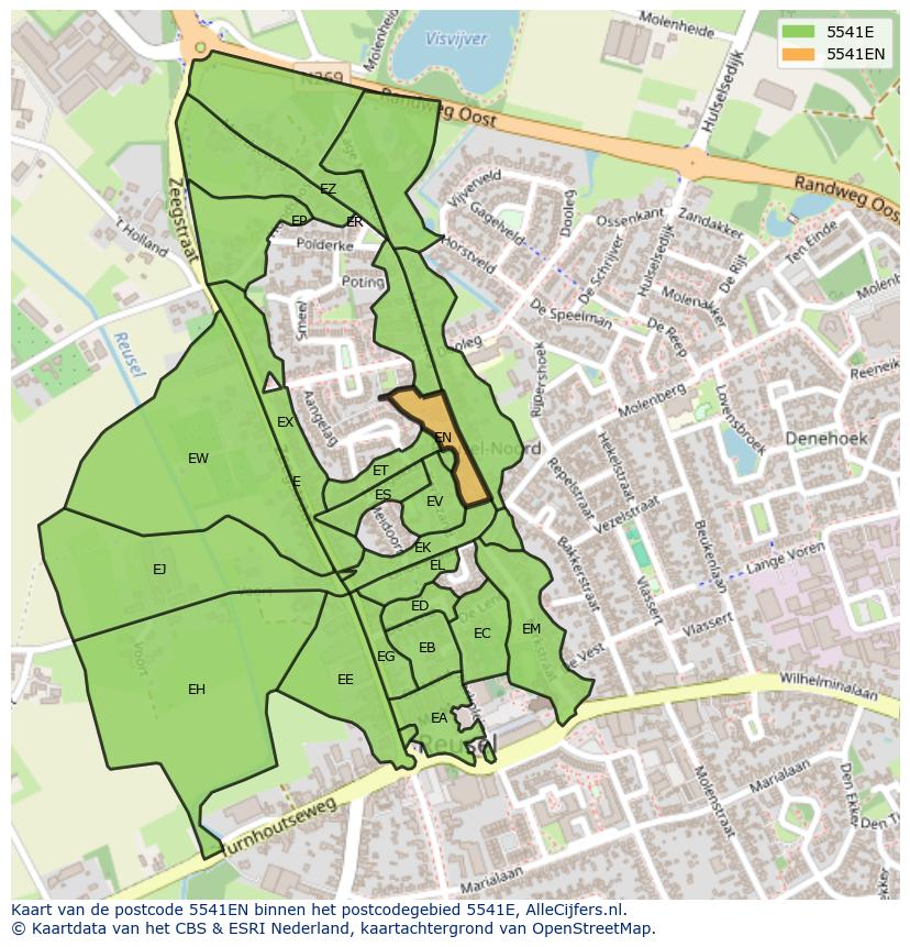Afbeelding van het postcodegebied 5541 EN op de kaart.