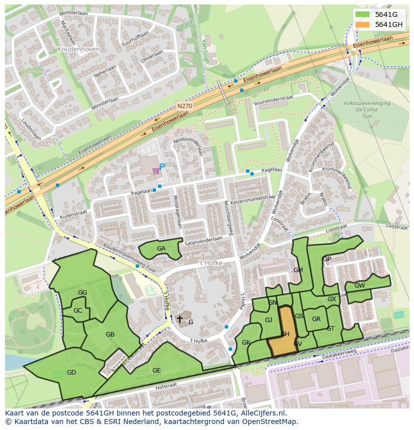 Afbeelding van het postcodegebied 5641 GH op de kaart.