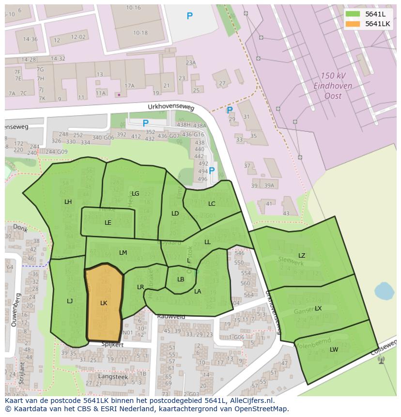 Afbeelding van het postcodegebied 5641 LK op de kaart.