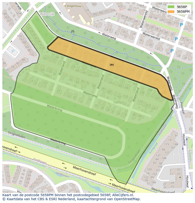 Afbeelding van het postcodegebied 5658 PM op de kaart.
