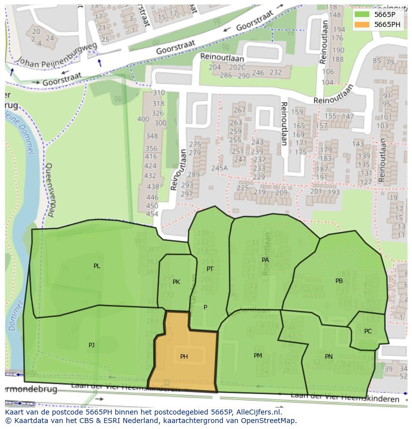 Afbeelding van het postcodegebied 5665 PH op de kaart.
