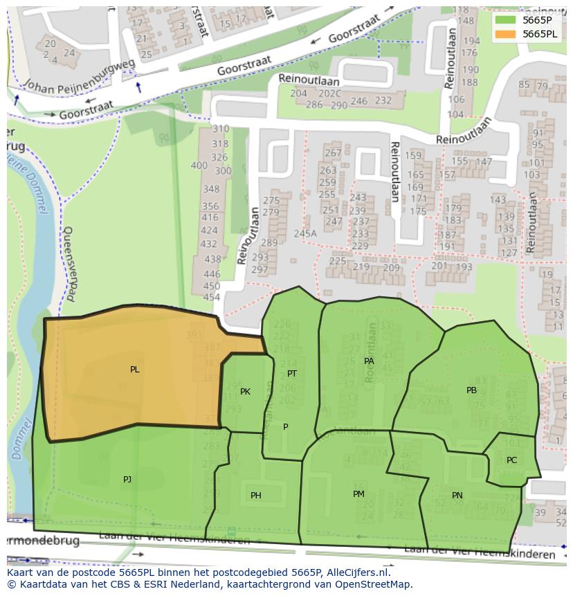 Afbeelding van het postcodegebied 5665 PL op de kaart.