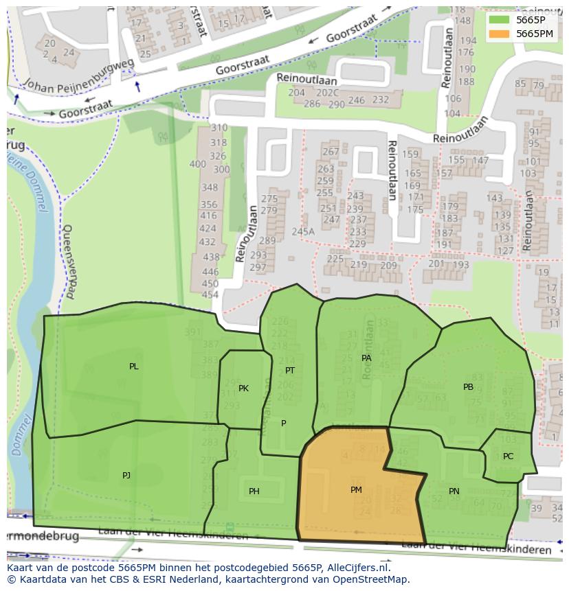 Afbeelding van het postcodegebied 5665 PM op de kaart.
