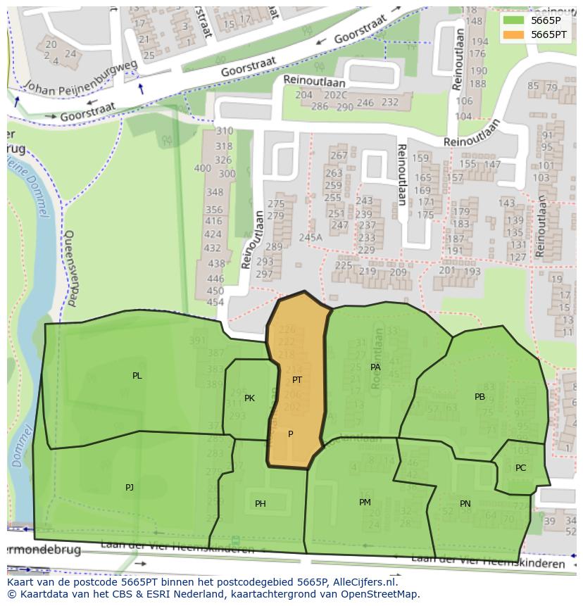 Afbeelding van het postcodegebied 5665 PT op de kaart.