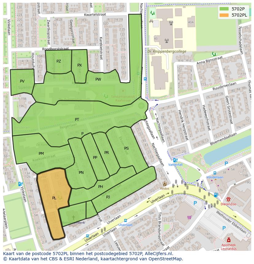 Afbeelding van het postcodegebied 5702 PL op de kaart.