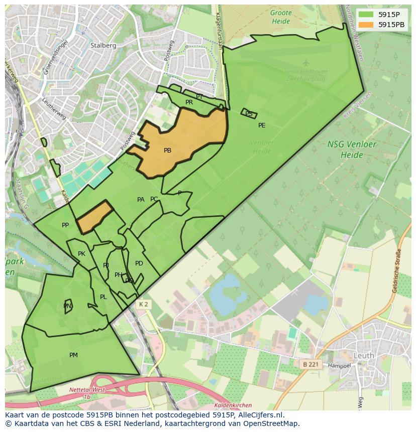 Afbeelding van het postcodegebied 5915 PB op de kaart.