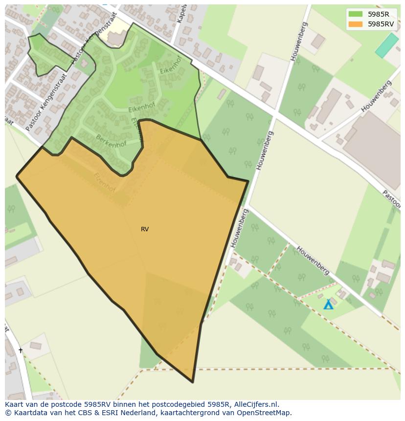Afbeelding van het postcodegebied 5985 RV op de kaart.