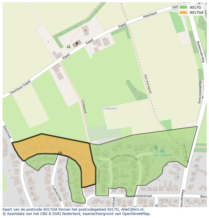 Afbeelding van het postcodegebied 6017 GA op de kaart.