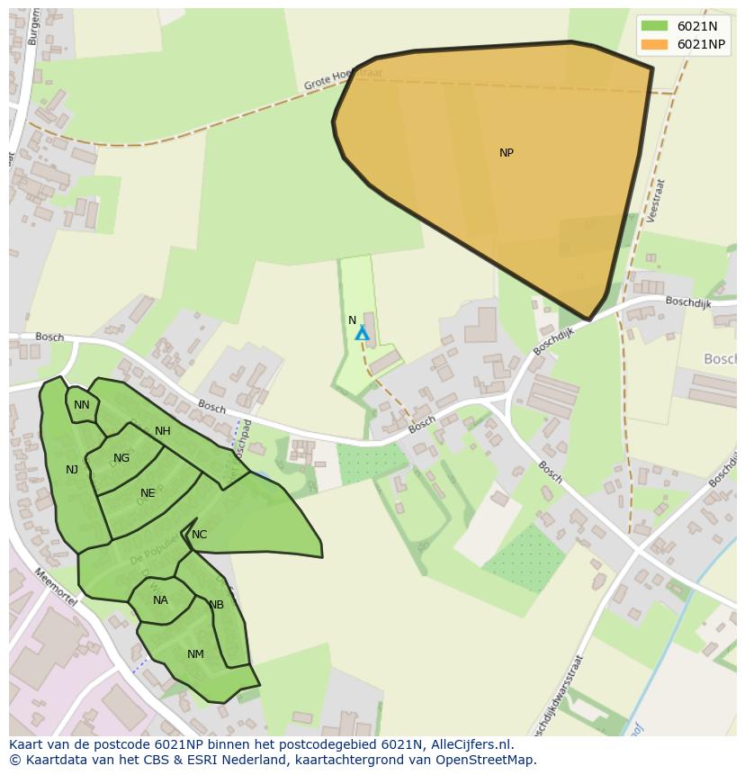 Afbeelding van het postcodegebied 6021 NP op de kaart.